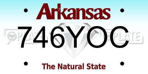 746YOC Arkansas License Plate