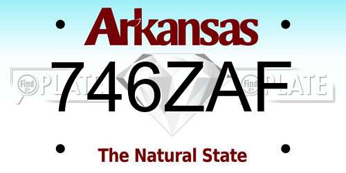 746ZAF Arkansas License Plate