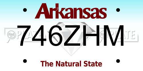 746ZHM Arkansas License Plate