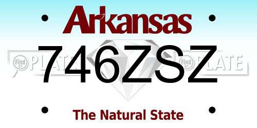 746ZSZ Arkansas License Plate