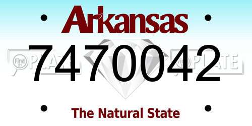 7470042 Arkansas License Plate