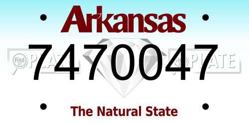 7470047 Arkansas License Plate