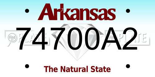 74700A2 Arkansas License Plate
