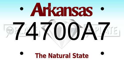 74700A7 Arkansas License Plate