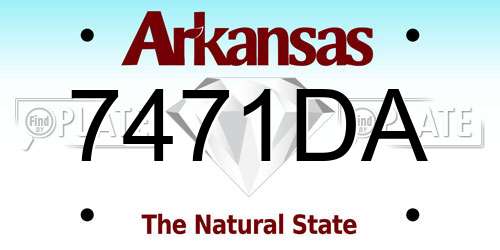 7471DA Arkansas License Plate