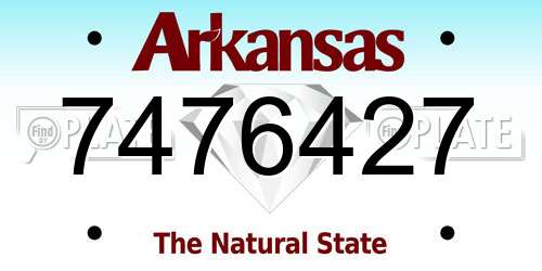 7476427 Arkansas License Plate
