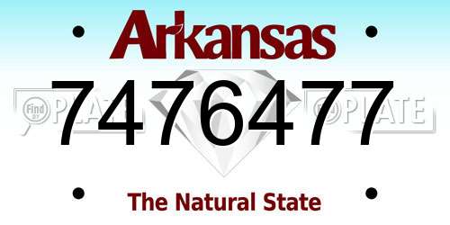 7476477 Arkansas License Plate