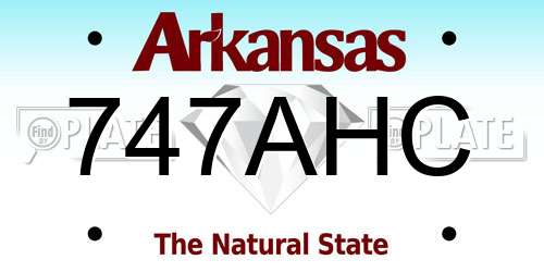 747AHC Arkansas License Plate