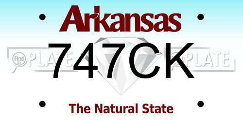 747CK Arkansas License Plate