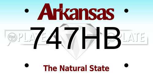 747HB Arkansas License Plate