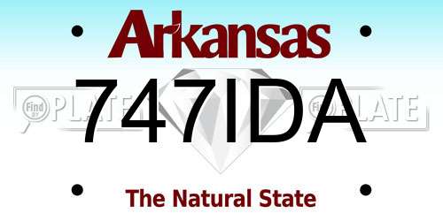 747IDA Arkansas License Plate