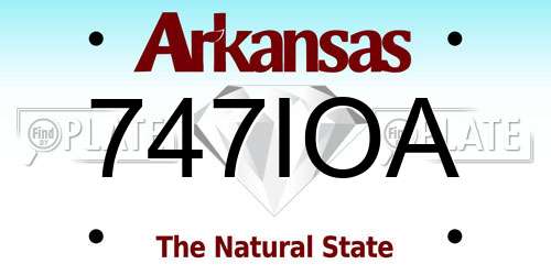 747IOA Arkansas License Plate