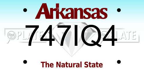 747IQ4 Arkansas License Plate