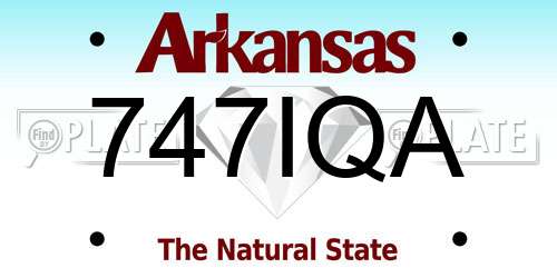 747IQA Arkansas License Plate