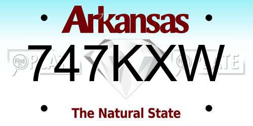 747KXW Arkansas License Plate