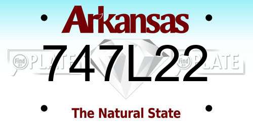 747L22 Arkansas License Plate