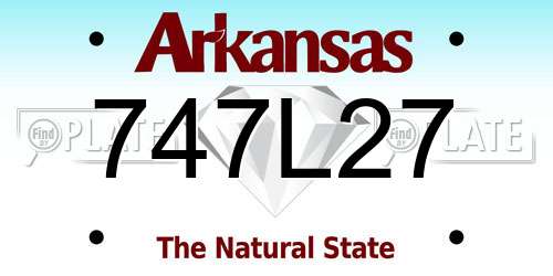 747L27 Arkansas License Plate