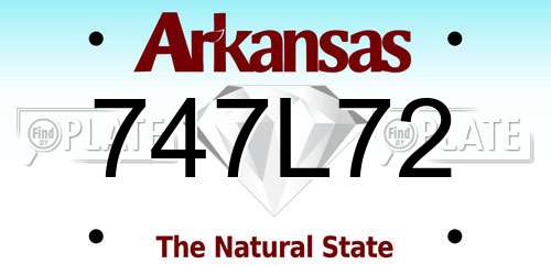 747L72 Arkansas License Plate