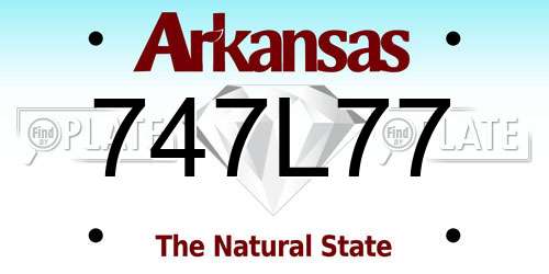 747L77 Arkansas License Plate
