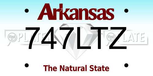 747LTZ Arkansas License Plate