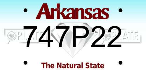 747P22 Arkansas License Plate