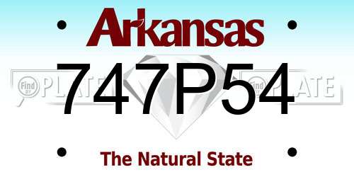 747P54 Arkansas License Plate
