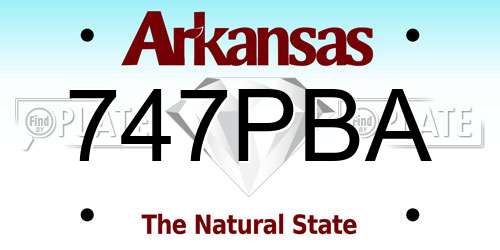 747PBA Arkansas License Plate