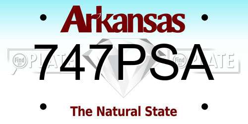 747PSA Arkansas License Plate