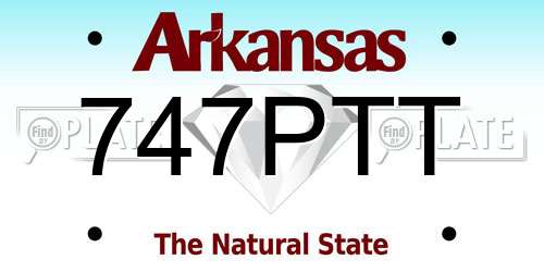 747PTT Arkansas License Plate