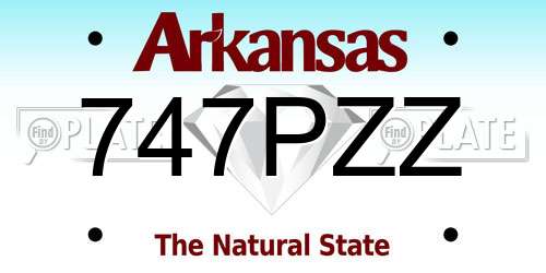 747PZZ Arkansas License Plate