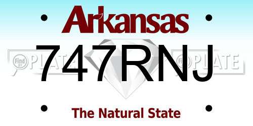 747RNJ Arkansas License Plate