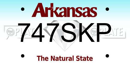 747SKP Arkansas License Plate