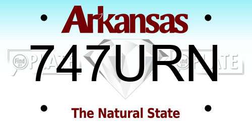 747URN Arkansas License Plate