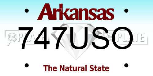 747USO Arkansas License Plate