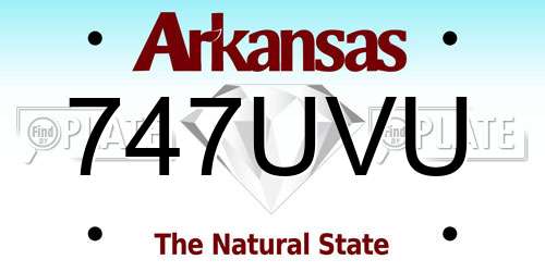 747UVU Arkansas License Plate