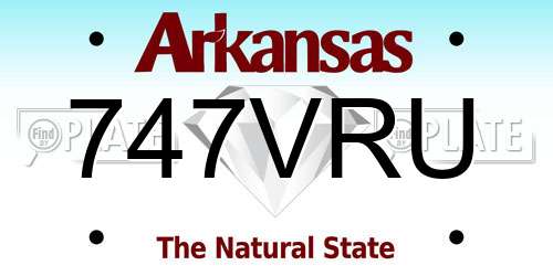 747VRU Arkansas License Plate