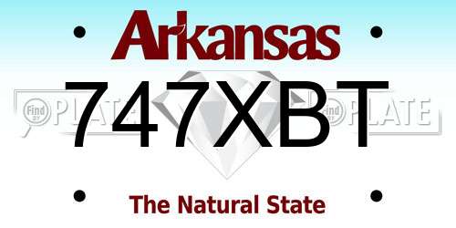 747XBT Arkansas License Plate