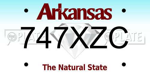 747XZC Arkansas License Plate