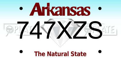 747XZS Arkansas License Plate