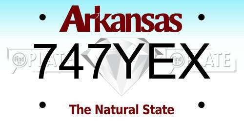 747YEX Arkansas License Plate