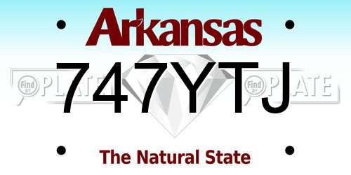 747YTJ Arkansas License Plate