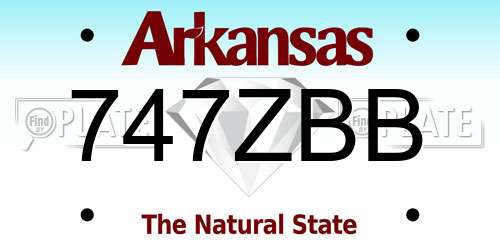 747ZBB Arkansas License Plate