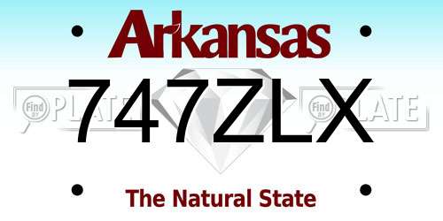 747ZLX Arkansas License Plate
