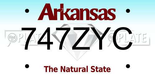 747ZYC Arkansas License Plate