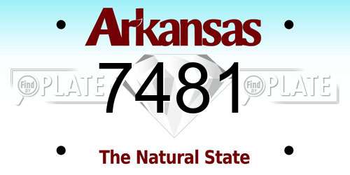 7481 Arkansas License Plate