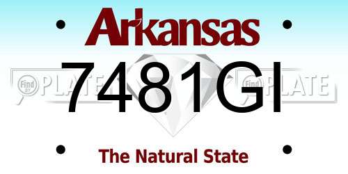 7481GI Arkansas License Plate