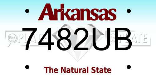 7482UB Arkansas License Plate