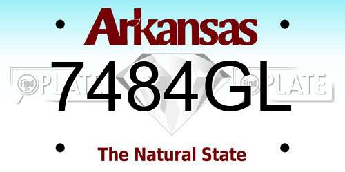 7484GL Arkansas License Plate