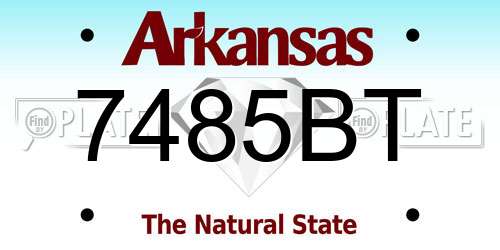 7485BT Arkansas License Plate