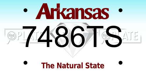 7486TS Arkansas License Plate